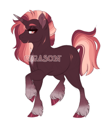 Size: 2775x3200 | Tagged: safe, artist:gigason, imported from derpibooru, oc, oc:terracotta, pony, unicorn, female, magical lesbian spawn, mare, obtrusive watermark, offspring, parent:applejack, parent:tempest shadow, parents:tempestjack, simple background, solo, transparent background, watermark