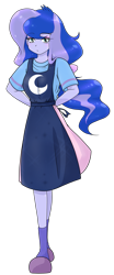 Size: 889x2129 | Tagged: safe, artist:batipin, imported from derpibooru, princess luna, equestria girls, apron, clothes, female, simple background, solo, transparent background, vice principal luna