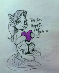 Size: 1642x2048 | Tagged: safe, artist:ami-gami, imported from derpibooru, starlight glimmer, pony, unicorn, heart, partial color, traditional art