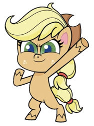 Size: 487x647 | Tagged: safe, edit, edited screencap, imported from derpibooru, screencap, applejack, earth pony, pony, a camping we will go, my little pony: pony life, applejack's hat, background removed, bipedal, cowboy hat, female, g4.5, hat, mare, not a vector, simple background, solo, transparent background