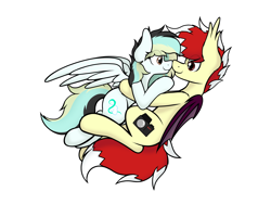 Size: 3000x2250 | Tagged: safe, artist:aaathebap, imported from derpibooru, oc, oc:aaaaaaaaaaa, oc:swifty breeze, bat pony, pegasus, pony, bat pony oc, bat wings, cute, digital art, duo, duo male and female, feathered wings, female, hug, in love, male, mare, pegasus oc, pegasus wings, red eyes, simple background, stallion, straight, tail, two toned mane, two toned tail, white background, wings