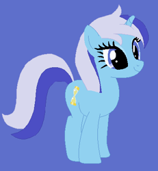 Size: 394x427 | Tagged: safe, artist:painterede, artist:selenaede, artist:twilyisbestpone, derpibooru exclusive, imported from derpibooru, minuette, pony, unicorn, background pony, base used, blue background, cute, female, mare, simple background, smiling, solo