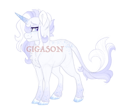 Size: 3100x2800 | Tagged: safe, artist:gigason, imported from derpibooru, oc, oc:razzle dazzle, pony, unicorn, leonine tail, obtrusive watermark, offspring, parent:double diamond, parent:rarity, parents:diamond duo, simple background, solo, tail, transparent background, watermark