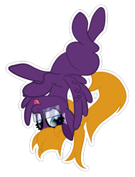 Size: 1980x2604 | Tagged: safe, artist:justapone, imported from derpibooru, oc, oc only, oc:purple creativity, pegasus, pony, cheek fluff, colored, colored pupils, colored wings, ear fluff, eyelashes, feathered wings, februpony, female, flying, full body, glasses, high res, looking at you, mare, open mouth, open smile, outline, pegasus oc, simple background, smiling, smiling at you, solo, spread wings, tail, transparent background, upside down, white outline, wings