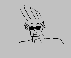 Size: 249x204 | Tagged: safe, spike, dragon, aggie.io, glasses, johnny bravo, lowres, monochrome, simple background, smiling