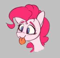 Size: 203x198 | Tagged: safe, pinkie pie, earth pony, pony, aggie.io, female, mare, simple background, smiling, tongue out