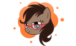 Size: 1024x630 | Tagged: safe, artist:annisathegood, imported from ponybooru, oc, oc:virva, earth pony, pony, bedroom eyes, bust, digital art, female, glasses, portrait, simple background, transparent background