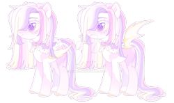 Size: 1024x608 | Tagged: safe, artist:miioko, imported from derpibooru, oc, oc only, bat pony, pony, bat pony oc, bat wings, deviantart watermark, duo, female, mare, obtrusive watermark, simple background, solo, transparent background, watermark, wings