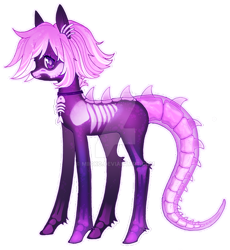 Size: 1024x1114 | Tagged: safe, artist:miioko, imported from derpibooru, oc, oc only, pony, choker, clothes, costume, deviantart watermark, obtrusive watermark, simple background, skeleton costume, transparent background, watermark