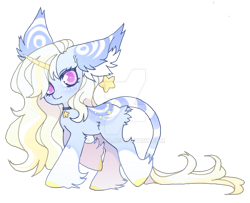 Size: 1024x831 | Tagged: safe, artist:miioko, imported from derpibooru, oc, oc only, pony, unicorn, choker, deviantart watermark, ear fluff, female, horn, leonine tail, mare, obtrusive watermark, simple background, tail, transparent background, unicorn oc, watermark
