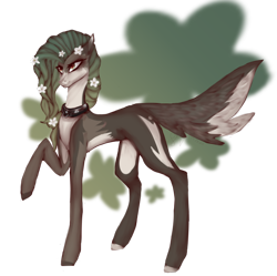 Size: 930x925 | Tagged: safe, artist:peachyminnie, imported from derpibooru, oc, oc only, earth pony, pony, choker, earth pony oc, flower, flower in hair, simple background, spiked choker, transparent background