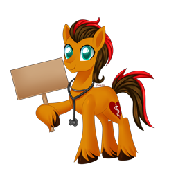 Size: 3900x4000 | Tagged: safe, artist:kaikururu, imported from derpibooru, oc, oc only, earth pony, pony, hoof hold, male, sign, simple background, solo, stallion, transparent background