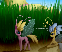 Size: 3000x2500 | Tagged: safe, artist:darky_wings, imported from derpibooru, fluttershy, anthro, breezie, plantigrade anthro, comic:troubles of being breezie, comic, commission, dialogue, feet, female, fluttershy's cottage, garden, giantess, grass, looking at each other, looking at someone, macro, micro, nail polish, sandals, tiny, toenail polish, toes