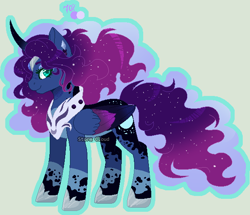 Size: 618x531 | Tagged: safe, artist:stormcloud-yt, imported from derpibooru, princess luna, alicorn, pony, base used, ethereal mane, female, hoof shoes, mare, peytral, redesign, simple background, solo, starry mane