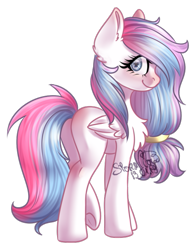 Size: 575x732 | Tagged: safe, artist:stormcloud-yt, imported from derpibooru, oc, oc only, pegasus, pony, base used, butt, chest fluff, eyelashes, female, looking back, mare, pegasus oc, plot, rear view, simple background, smiling, solo, tail, transparent background, two toned tail, underhoof, wings