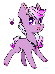 Size: 686x929 | Tagged: safe, artist:goldlines005, imported from derpibooru, oc, oc only, earth pony, pony, :d, colored hooves, jewelry, magical lesbian spawn, necklace, offspring, open mouth, open smile, parent:diamond tiara, parent:silver spoon, pearl necklace, simple background, smiling, solo, transparent background