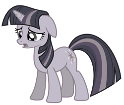 Size: 3933x3347 | Tagged: safe, artist:estories, artist:wardex101, edit, imported from derpibooru, twilight sparkle, pony, unicorn, discorded, discorded twilight, female, floppy ears, high res, sad, simple background, solo, transparent background, twilight tragedy, unicorn twilight, vector