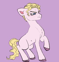 Size: 750x786 | Tagged: safe, artist:woollyart, imported from derpibooru, earth pony, pony, diamond is unbreakable, jojo's bizarre adventure, male, ponified, purple background, raised hoof, simple background, solo, stallion, yoshikage kira