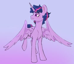 Size: 806x689 | Tagged: safe, artist:woollyart, imported from derpibooru, twilight sparkle, alicorn, pony, dusk shine, male, rule 63, solo, stallion, twilight sparkle (alicorn)