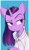 Size: 396x678 | Tagged: safe, artist:fanzeem, imported from derpibooru, twilight sparkle, pony, unicorn, alternate hairstyle, ambiguous race, bust, clothes, female, lidded eyes, mare, raised eyebrow, solo, wip