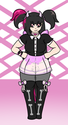 Size: 1090x2000 | Tagged: safe, artist:lazerblues, imported from derpibooru, oc, oc:hiki, satyr, offspring, parent:oc:miss eri, pastel goth, solo