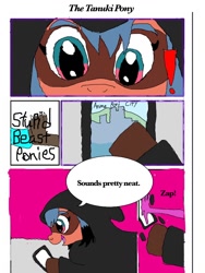 Size: 768x1024 | Tagged: safe, imported from derpibooru, earth pony, hybrid, pony, raccoon, raccoon pony, bna: brand new animal, comic, ponified