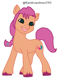Size: 530x676 | Tagged: safe, artist:itz-rainbowshine295, imported from derpibooru, sunny starscout, earth pony, pony, g5, green eyes, ms paint, my little pony: a new generation, simple background, solo, white background