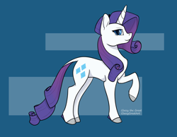 Size: 1800x1400 | Tagged: safe, artist:glassygreatart, imported from derpibooru, rarity, classical unicorn, pony, unicorn, cloven hooves, colored hooves, female, horn, leonine tail, mare, smiling, solo, unshorn fetlocks