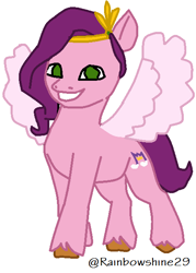 Size: 448x626 | Tagged: safe, artist:itz-rainbowshine295, imported from derpibooru, pipp petals, pegasus, pony, g5, green eyes, ms paint, my little pony: a new generation, simple background, solo, spread wings, white background, wings
