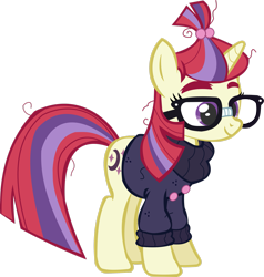 Size: 2389x2511 | Tagged: safe, artist:thebosscamacho, imported from derpibooru, moondancer, pony, unicorn, .svg available, clothes, female, high res, mare, simple background, solo, sweater, transparent background, vector