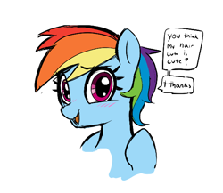 Size: 602x522 | Tagged: safe, artist:_ton618_, imported from derpibooru, rainbow dash, pegasus, pony, aggie.io, blushing, cute, dialogue, female, looking at you, mare, open mouth, simple background, smiling, solo, speech bubble, talking to viewer, white background