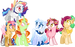 Size: 2145x1335 | Tagged: safe, artist:goldlines005, imported from derpibooru, oc, oc only, changepony, draconequus, hybrid, pegasus, pony, base used, changedling queen, choker, draconequus oc, flying, heterochromia, interspecies offspring, looking back, magical lesbian spawn, multicolored hair, offspring, parent:cherry jubilee, parent:discord, parent:fluttershy, parent:lightning dust, parent:princess celestia, parent:starlight glimmer, parent:sunburst, parent:thorax, parent:vinyl scratch, parents:discoshy, parents:shiningluna, parents:starburst, parents:thoralestia, pegasus oc, rainbow hair, simple background, transparent background