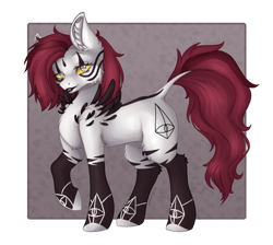 Size: 1024x918 | Tagged: safe, artist:maneblue, imported from derpibooru, oc, oc only, oc:emala jiss, pegasus, pony, ear fluff, female, leonine tail, mare, pegasus oc, raised hoof, tail, tattoo, wings