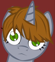 Size: 1270x1413 | Tagged: safe, artist:devorierdeos, imported from derpibooru, oc, oc:littlepip, pony, unicorn, fallout equestria, female, horn, looking at you, simple background, solo, stare, unicorn oc