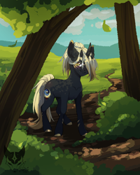 Size: 4000x5000 | Tagged: safe, artist:lastaimin, imported from derpibooru, oc, oc only, pony, absurd resolution, female, horn, mare, multiple horns, solo, tree, tricorn