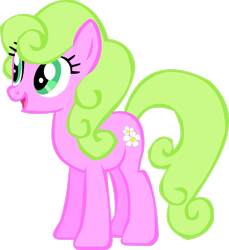 Size: 2346x2557 | Tagged: safe, artist:thebosscamacho, imported from derpibooru, daisy, flower wishes, earth pony, pony, .svg available, female, full body, high res, hooves, mare, open mouth, open smile, simple background, smiling, standing, tail, transparent background, vector