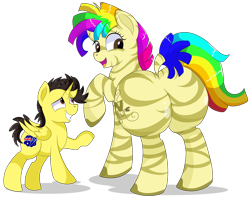Size: 8900x7000 | Tagged: safe, artist:rainbowtashie, imported from derpibooru, oc, oc:rainbow tashie, oc:tommy the human, alicorn, earth pony, pony, zebra, alicorn oc, australia, butt, child, colt, commissioner:bigonionbean, cute, daaaaaaaaaaaw, dialogue, duo, female, flank, foal, grin, horn, huge butt, large butt, male, nintendo, plot, simple background, smiling, species swap, the ass was fat, thought bubble, transparent background, wings, worried, zebra oc, zebrafied, zeeb