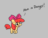 Size: 165x131 | Tagged: safe, artist:tjpones, imported from derpibooru, apple bloom, earth pony, pony, aggie.io, bow, dialogue, female, filly, foal, lowres, open mouth, picture for breezies, simple background, smiling, talking