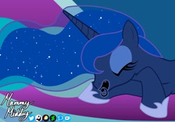 Size: 2048x1423 | Tagged: safe, artist:mommymidday, imported from derpibooru, princess luna, alicorn, pony, abdl, adult foal, clothes, couch, cute, eyes closed, eyeshadow, fetish, lunabetes, makeup, pacifier, shoes, show accurate, sleeping, solo