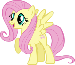 Size: 2633x2277 | Tagged: safe, artist:thebosscamacho, imported from derpibooru, fluttershy, pegasus, pony, .svg available, female, high res, mare, open mouth, open smile, raised hoof, simple background, smiling, solo, transparent background, vector