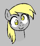 Size: 142x161 | Tagged: safe, artist:kabayo, derpy hooves, pony, aggie.io, female, lowres, mare, simple background, smiling