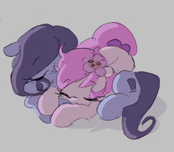 Size: 350x307 | Tagged: safe, artist:parfait, oc, oc only, oc:hattsy, oc:kayla, pony, aggie.io, eyes closed, female, lowres, mare, simple background, sleeping