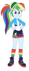 Size: 1536x3685 | Tagged: safe, artist:gmaplay, imported from derpibooru, rainbow dash, equestria girls, clothes, cute, dashabetes, music festival outfit, rainbow socks, simple background, socks, solo, striped socks, transparent background