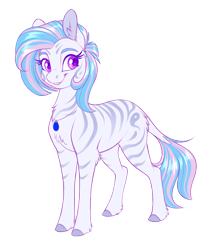 Size: 1312x1531 | Tagged: safe, artist:silkensaddle, imported from derpibooru, oc, oc only, oc:starburn, zebra, jewelry, necklace, simple background, solo, species swap, transparent background