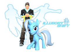 Size: 1280x907 | Tagged: safe, artist:gyr0thescout, imported from derpibooru, trixie, 3d, keyblade, kingdom hearts, scout, simple background, source filmmaker, transparent background