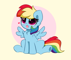 Size: 5256x4464 | Tagged: safe, artist:kittyrosie, imported from derpibooru, rainbow dash, pegasus, pony, :o, blushing, chest fluff, cute, dashabetes, female, mare, open mouth, redraw, simple background, solo, spread wings, wide eyes, wings