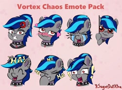 Size: 2300x1700 | Tagged: safe, artist:sugardotxtra, imported from derpibooru, oc, oc:vortex chaos, commission, emotes