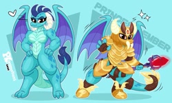 Size: 1141x684 | Tagged: safe, artist:platinumkinght, imported from derpibooru, princess ember, anthro, digitigrade anthro, dragon, barbie doll anatomy, bloodstone scepter, breasts, busty princess ember, dragon armor, dragon lord ember, dragoness, featureless breasts, female, lizard breasts, outline, solo, white outline