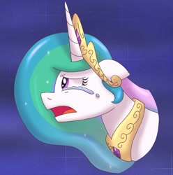 Size: 1072x1080 | Tagged: safe, artist:fruiitypieq, artist:shycookieq, imported from derpibooru, princess celestia, alicorn, pony, crying, female, open mouth, sad, sadlestia, solo