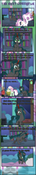 Size: 1152x5541 | Tagged: safe, artist:shootingstarsentry, imported from derpibooru, oc, oc only, oc:nightshade (digimonlover101), changepony, hybrid, pony, unicorn, comic:the next generation, blanket, book, bookshelf, comic, crying, female, interspecies offspring, mare, offspring, parent:king sombra, parent:queen chrysalis, parents:chrysombra